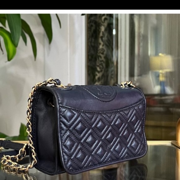 ♦️♦️  TORY BURCH AUTHENTIC BLUE FLEMING CROSSBODY HANDBAG ♦️♦️ - Picture 4 of 11